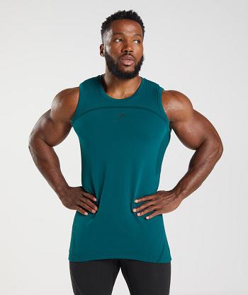 Camiseta Tirantes Gymshark 315 Seamless Hombre Turquesa Negras | CO 3158TCE